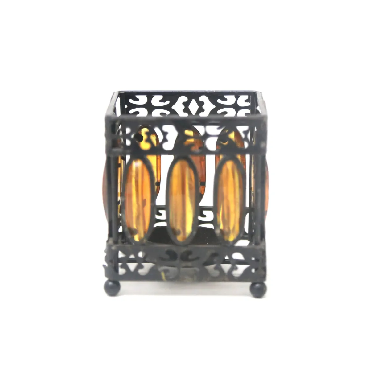 Ethereal Ramadan Glow: Ornate Rectangular Tealight Holder for Elegant Decor