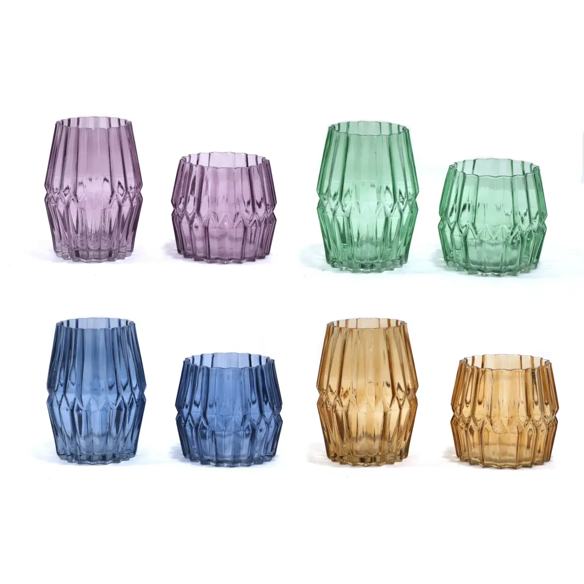Waisted Ribbed Glass Vase – Sculptural Ribbed Glass Vessel