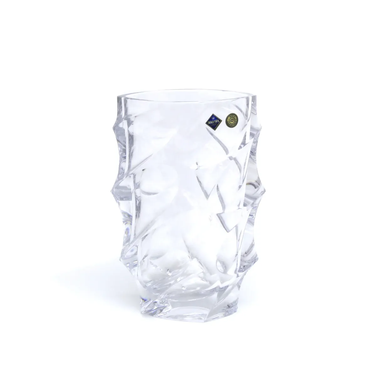 Transparent Crystal Bohemia Calypso Vase – Graceful Waves of Brilliance for Your Flowers!