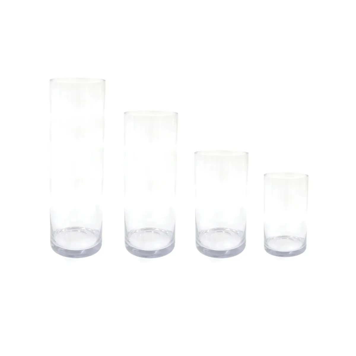 Clear Cylindrical Glass Vase – Modern Flower Vase