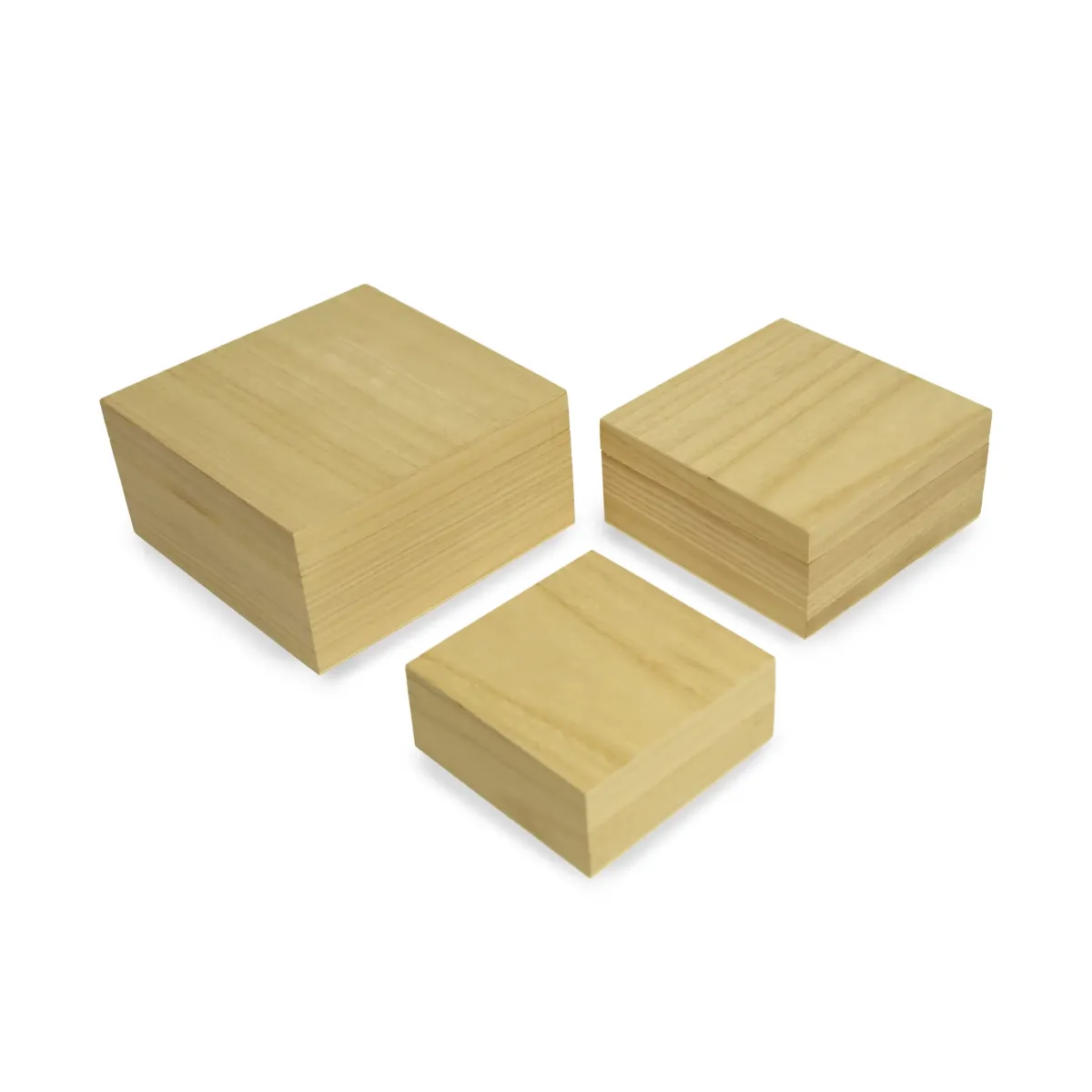 Square Plain Wooden Box