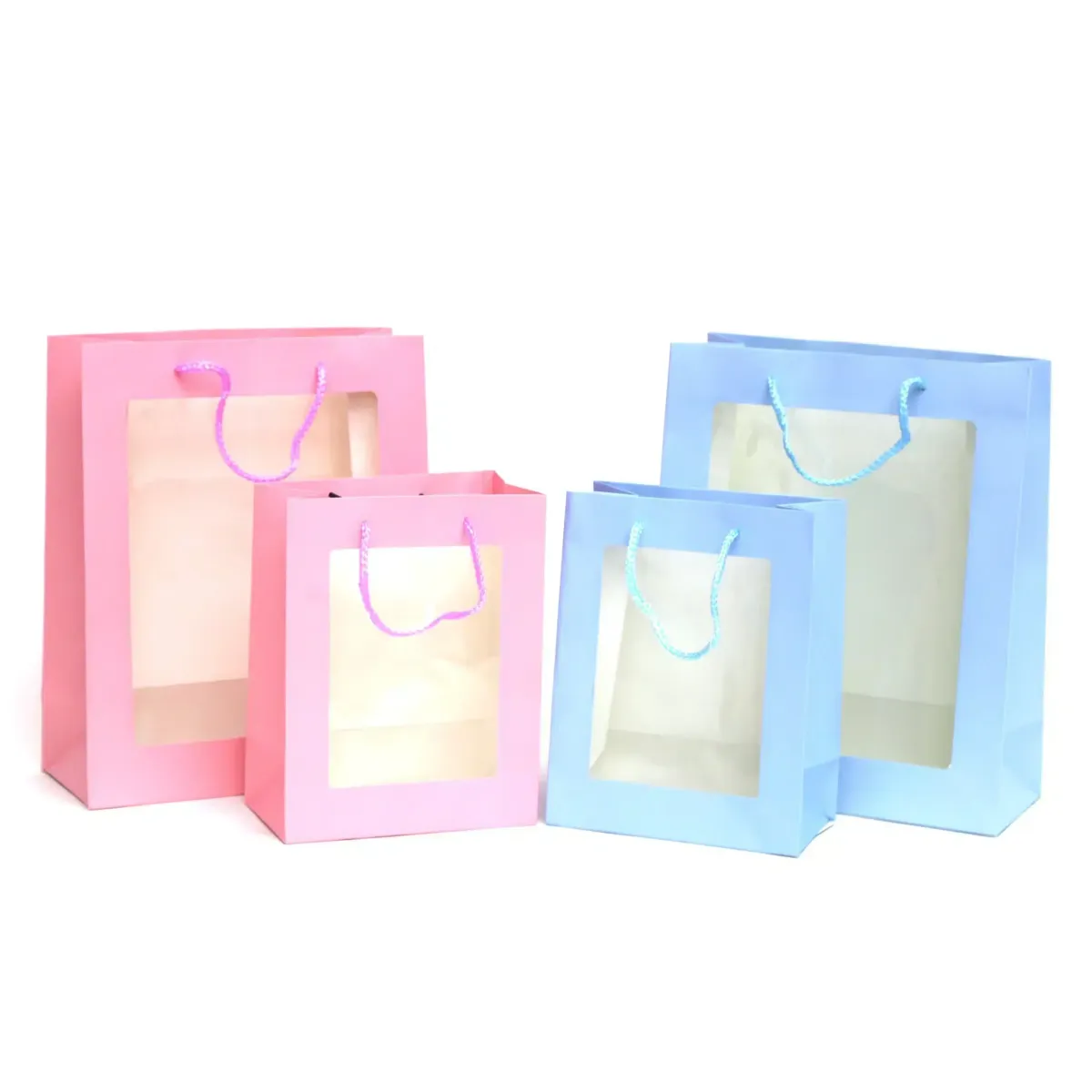 PVC Window Rope Handle Carton Bag