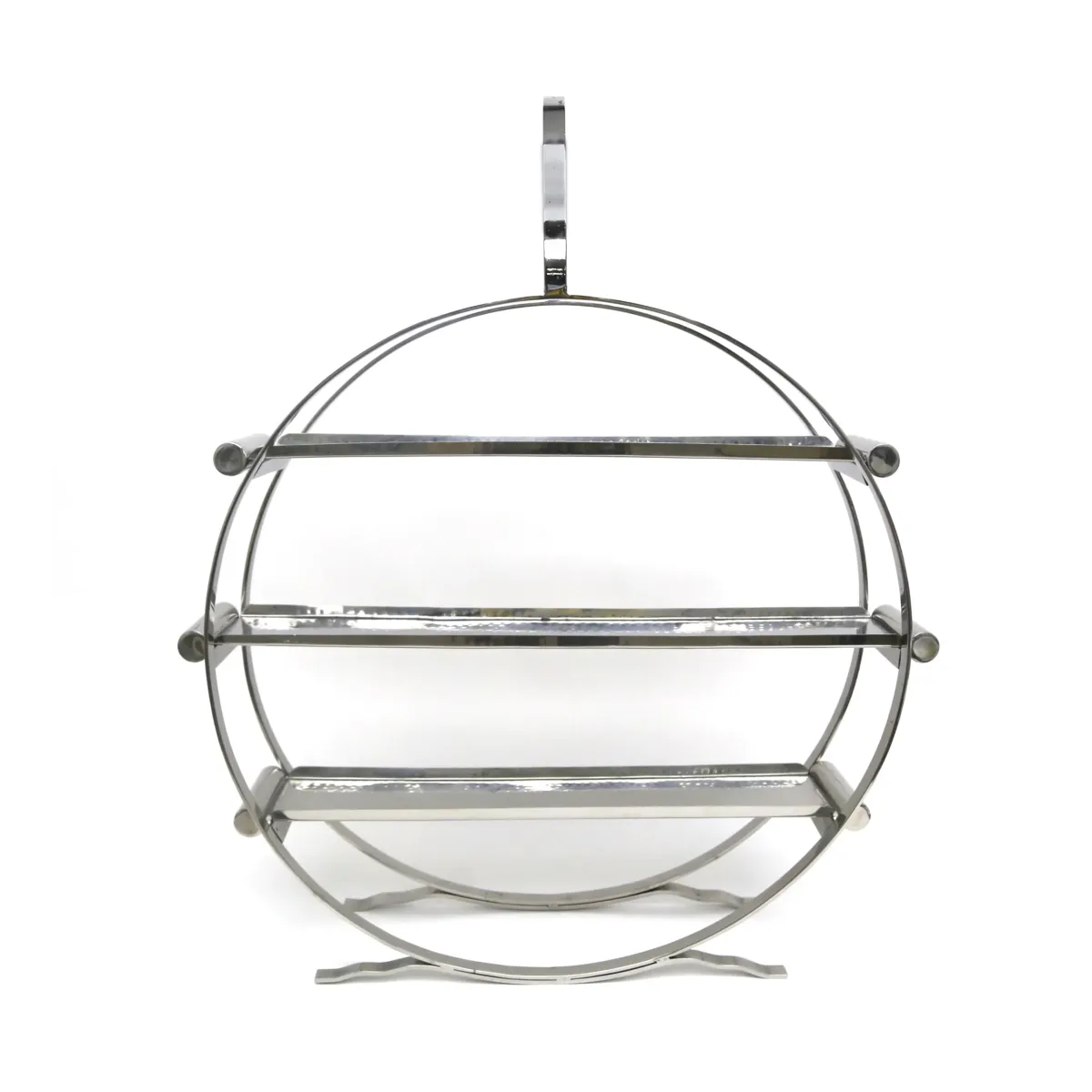 Three Levels Handled Round Footed Cake Stand