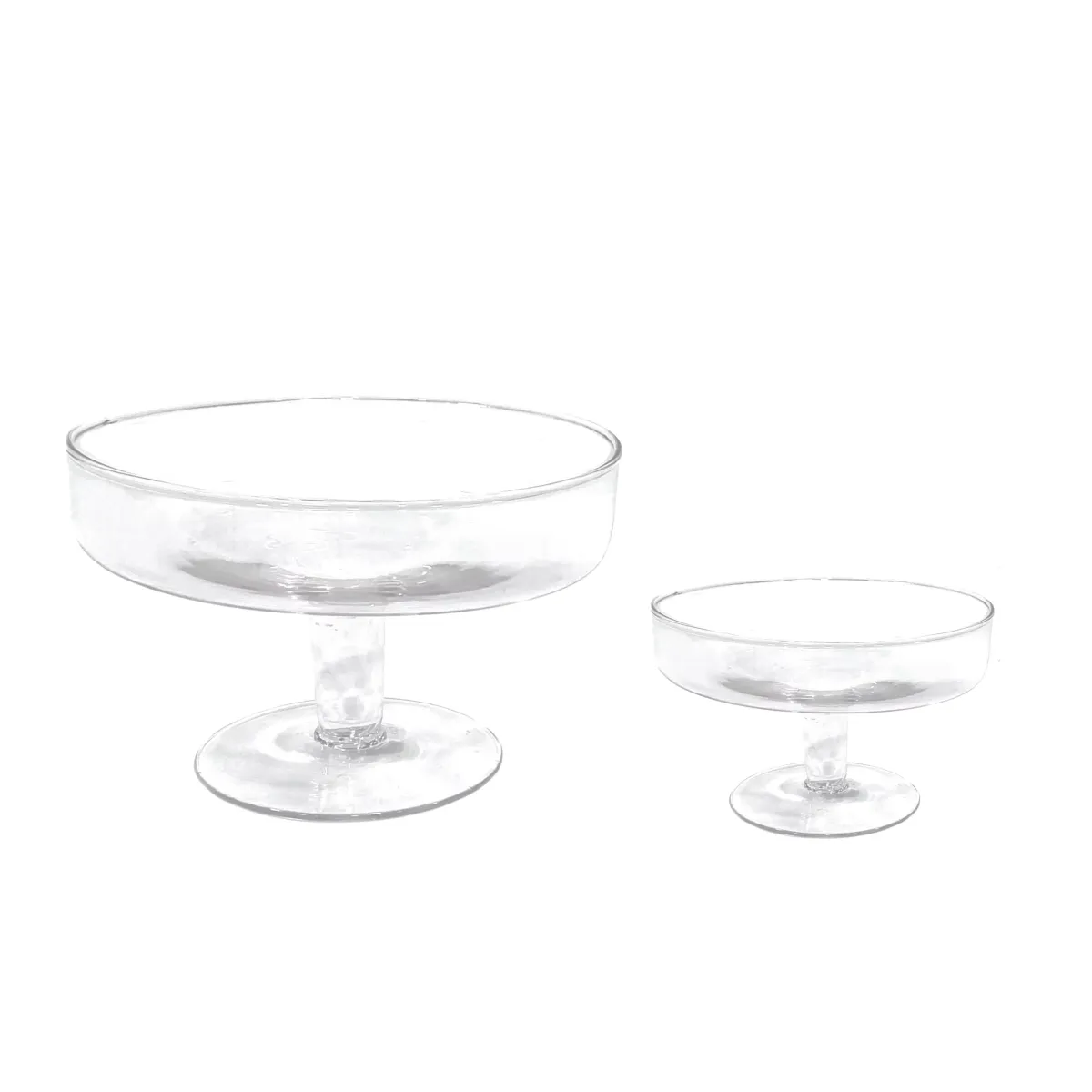 Clear Decorative Glass Bowl W/Base