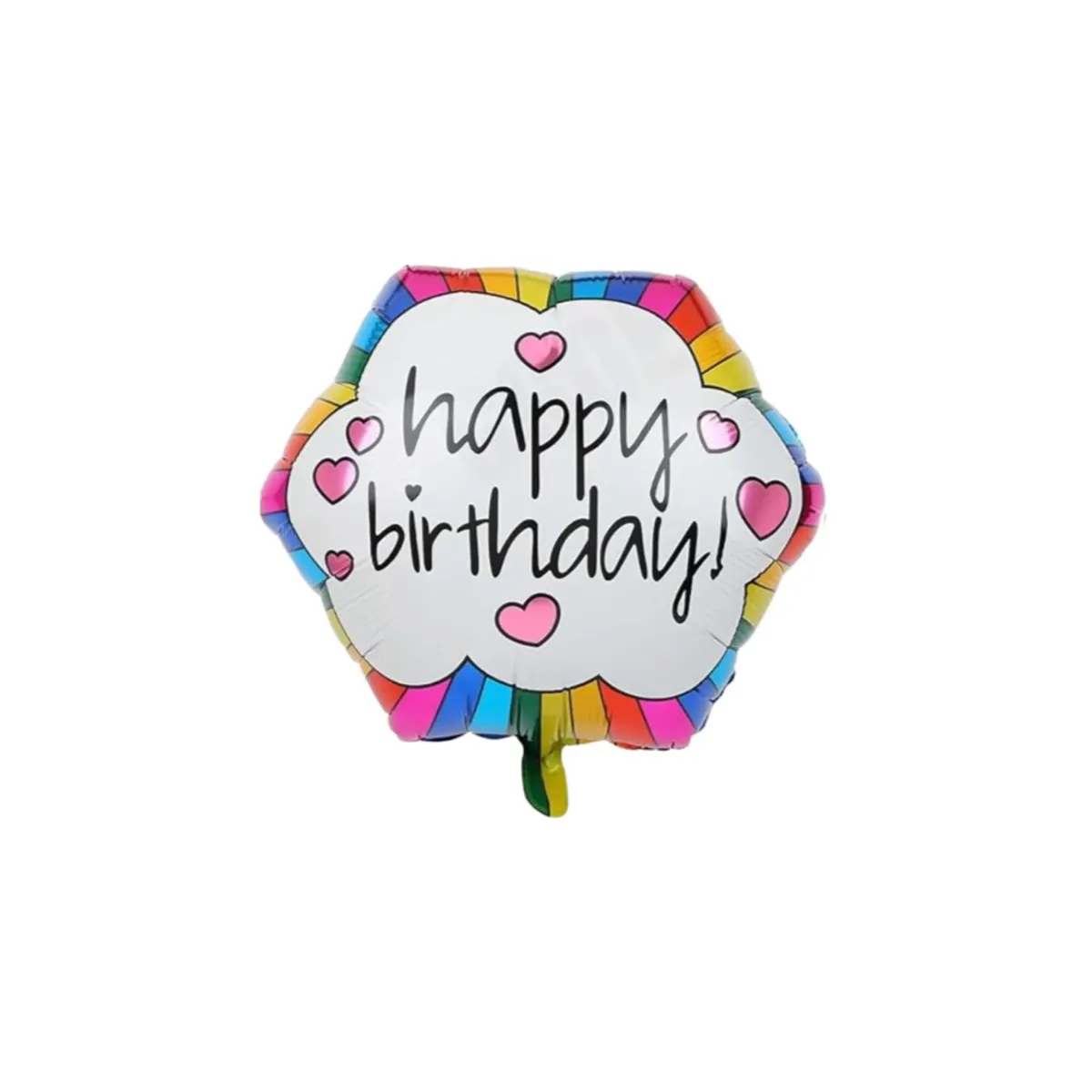 Hexagon Rainbow “Happy Birthday” Balloon – Celebrate with a Burst of Color!