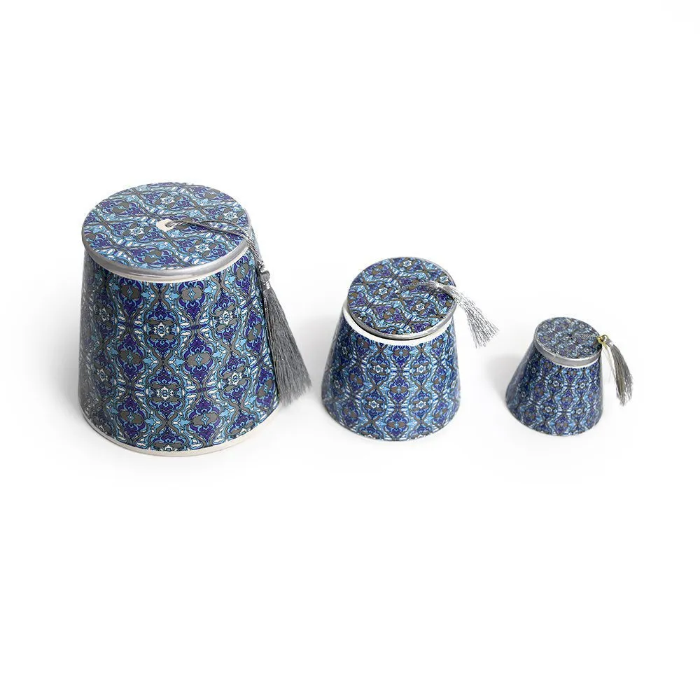 Freestanding Adana Tarboosh Shape Ceramic Canister – Ramadan Decorative Collection | Elegant Storage & Tabletop Accent