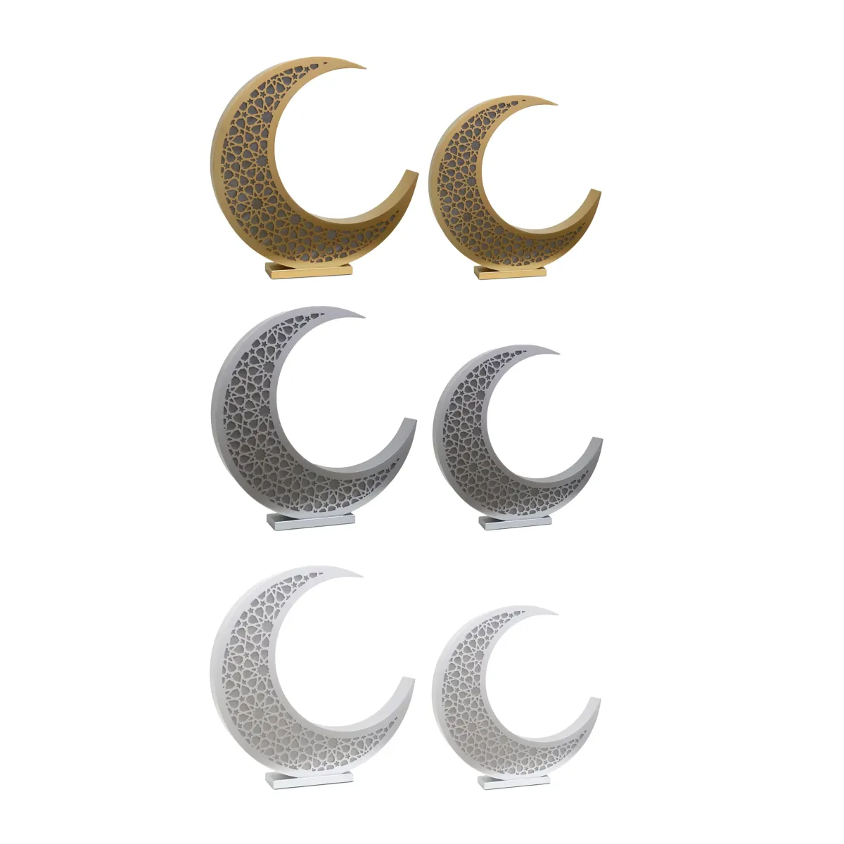 Crescent Moon Arabesque Stand with LED Light – Elegant Ramadan Decorative Accent