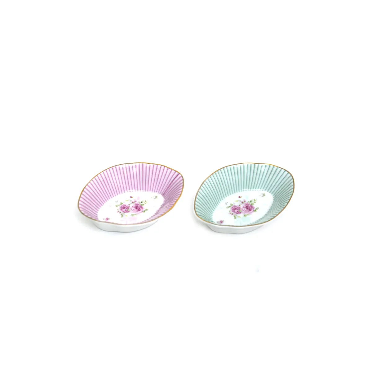 Striped Flower Mini Oval Dipping Bowl