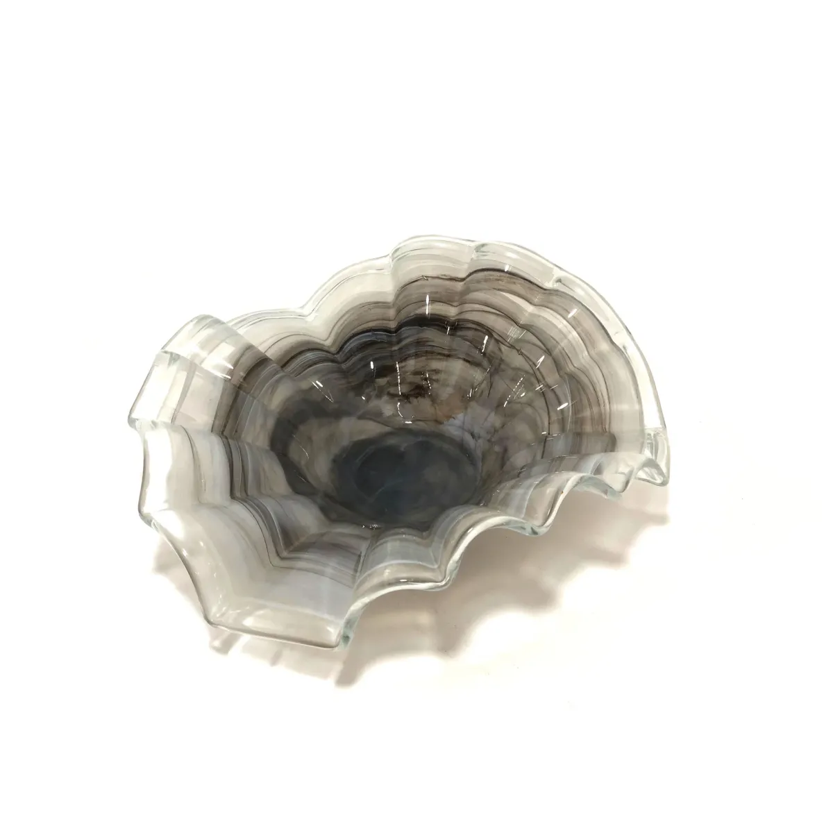 Grey Scallops Wavy Sides Bowl