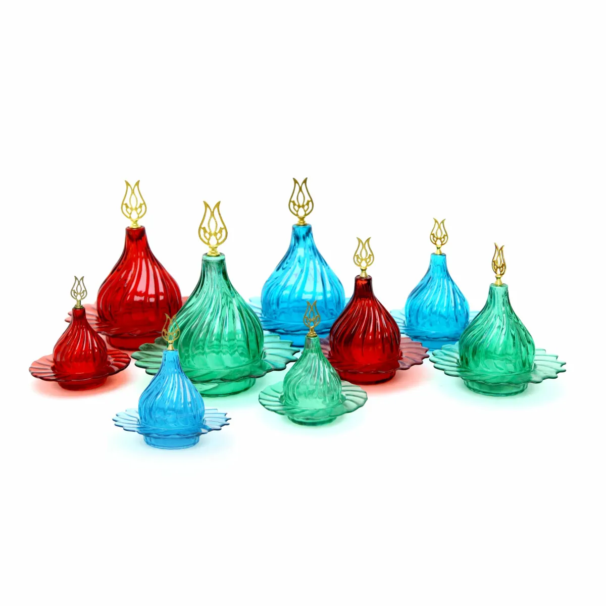 Set of Plate Dome Glass Canisters – Elegant Storage & Ramadan Decoratives for Home Display