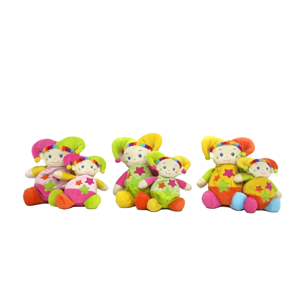 Colored Plush Clown With Two Ends Hat