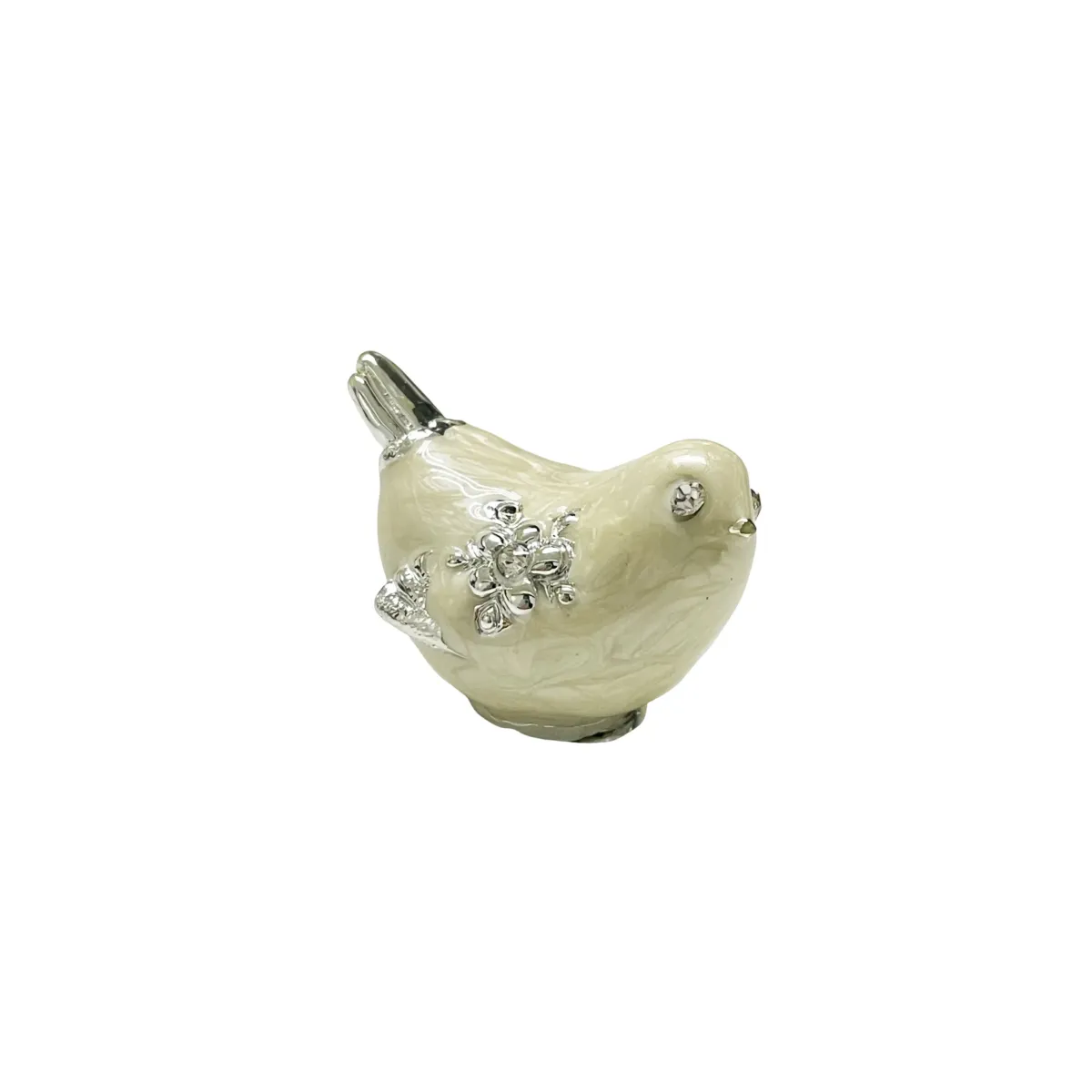 Mini Strassed White Bird