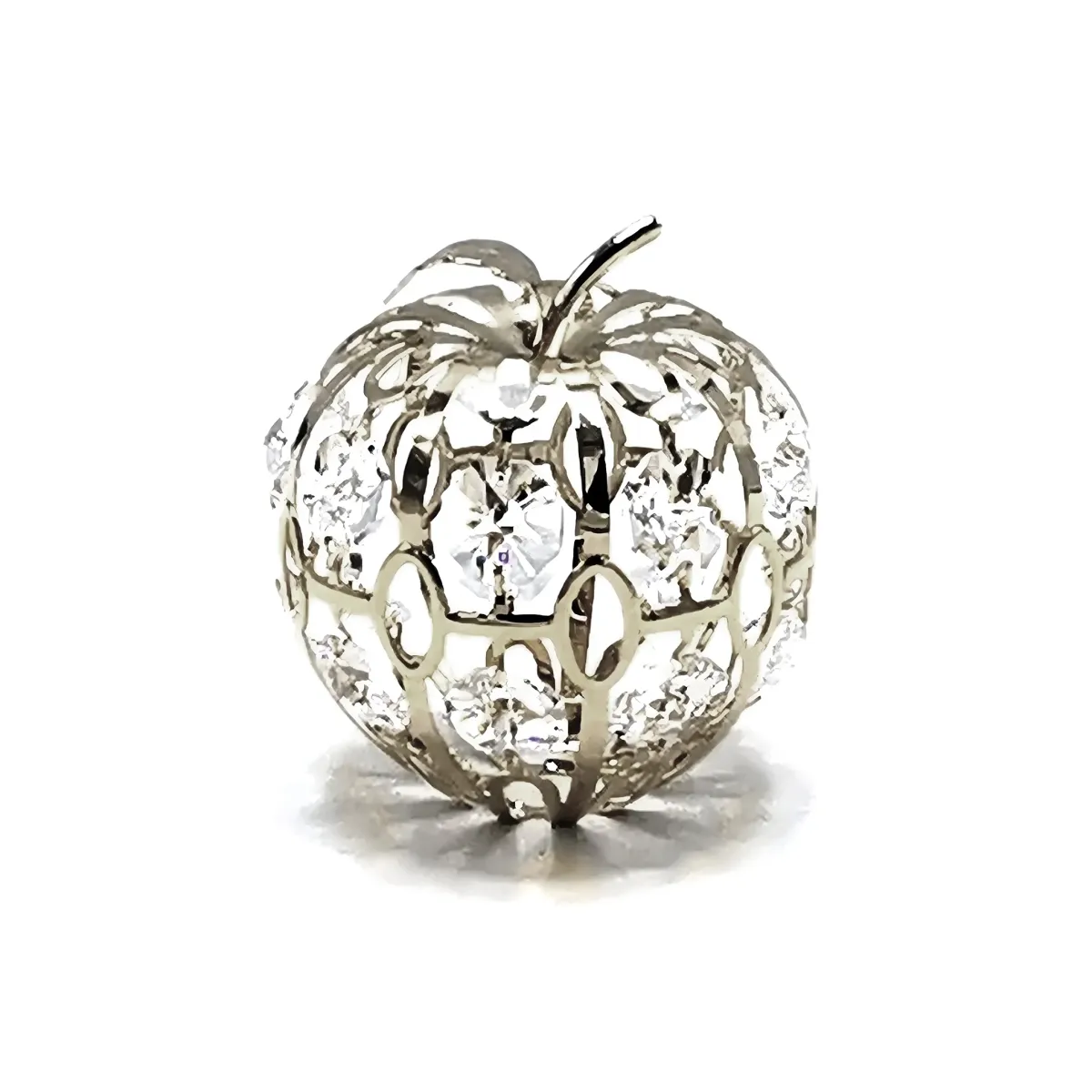 Silver Plated Apple Crystal Souvenir