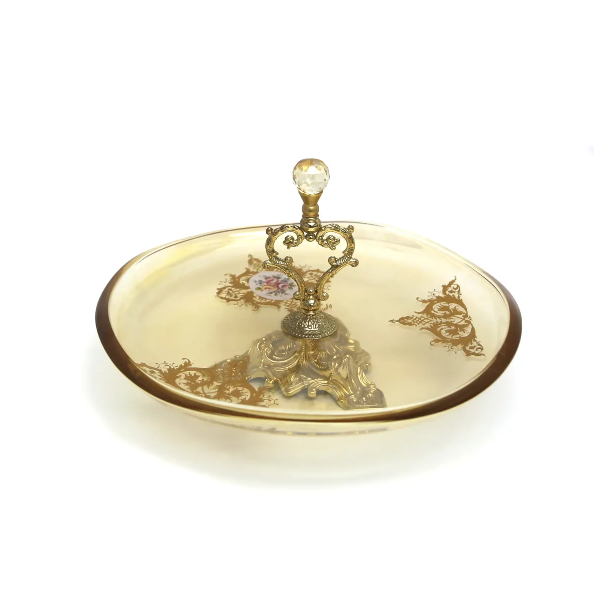 Metallic Base & Handles Priscilla Plate – Glamorous Serving & Display!