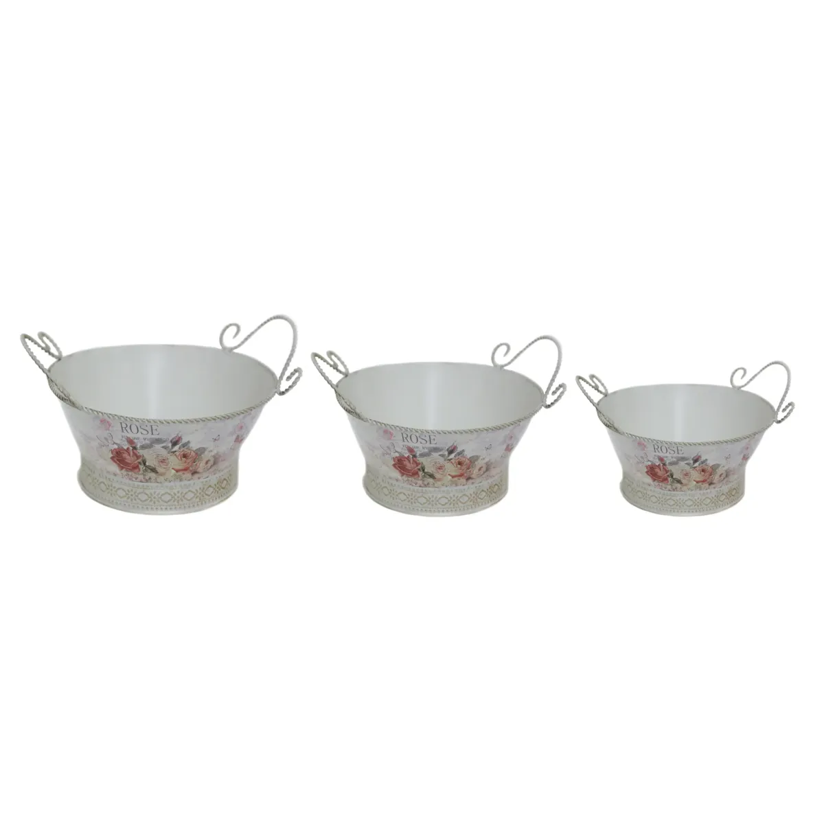 Round Rose Countryside Plant Pot