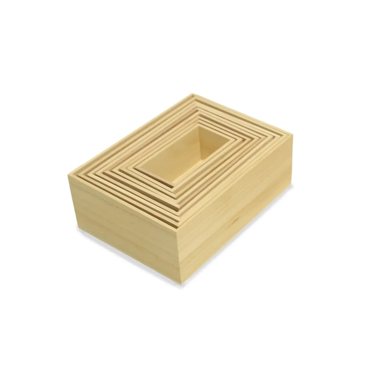 Rectangle Plain Wooden Coverless Box