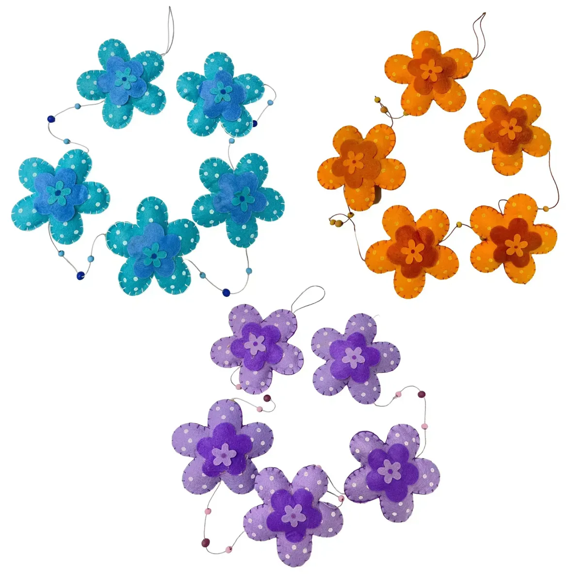 Pointed Flower Felt Garland