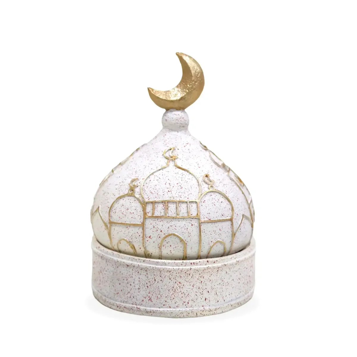 Ramadan Majesty Stone Mosque Dome Cover Resin Canister – Elegant Decoratives for Sacred Spaces
