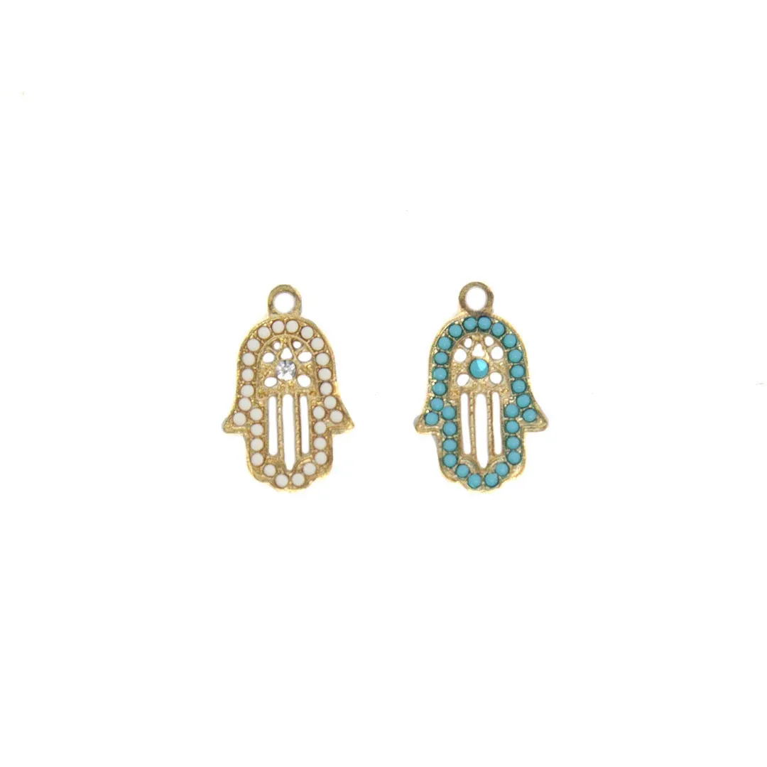 Framed Bead Gold Hand Palm Pendant – A Golden Symbol of Protection and Elegance!