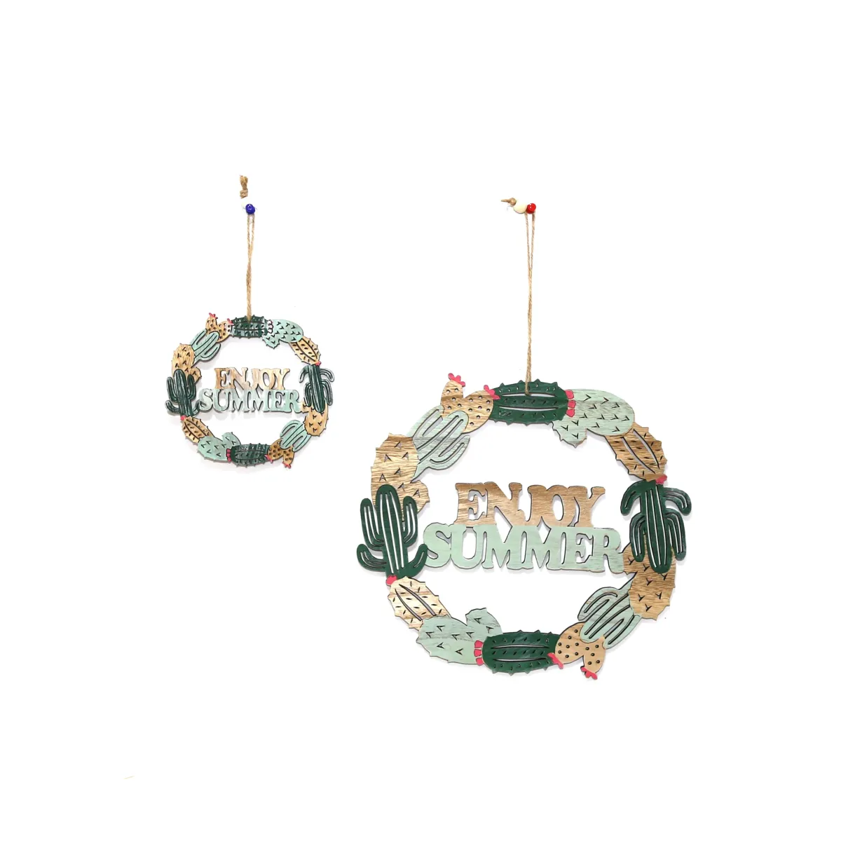 Cactus “Enjoy Summer” Wreath Hanger