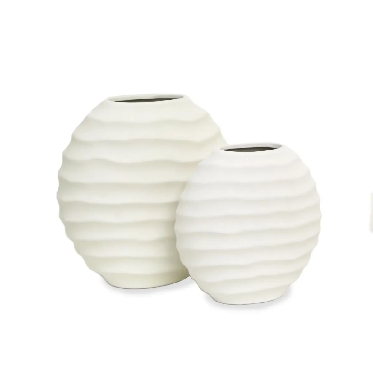 Matt White Wavy Vase