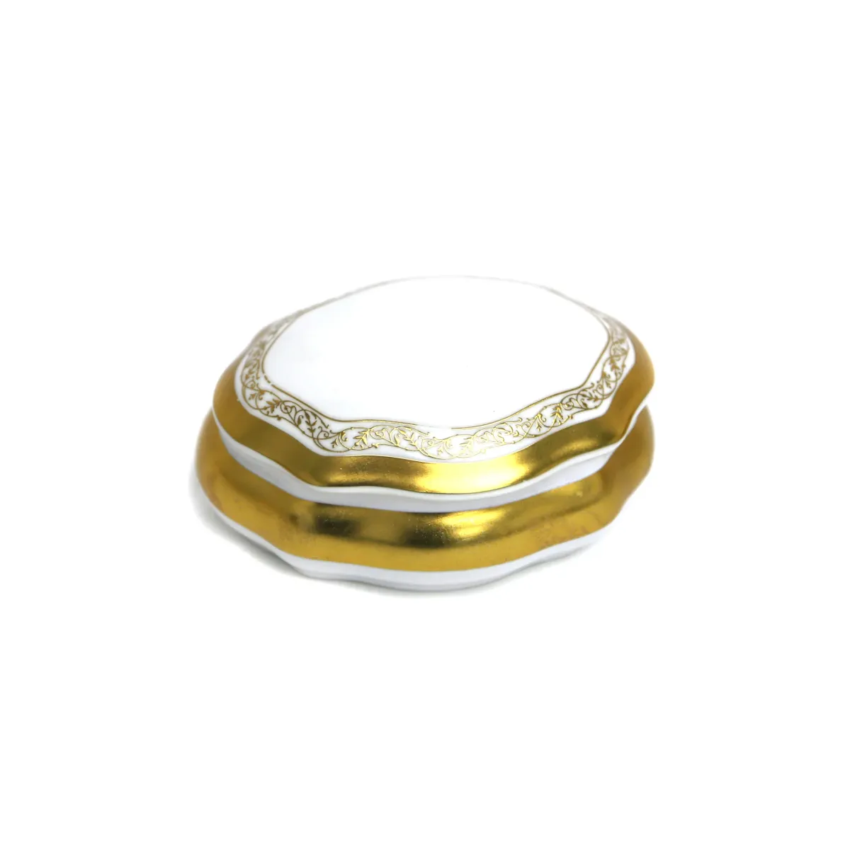 Golden Rim Limoges Glass Box