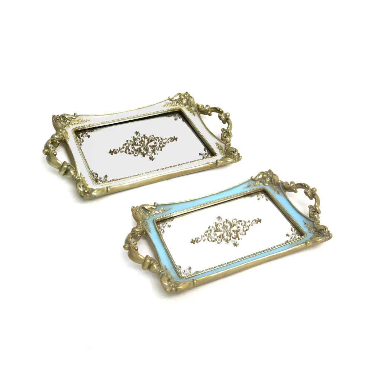 Mirror Base Rectangle Vintage Tray