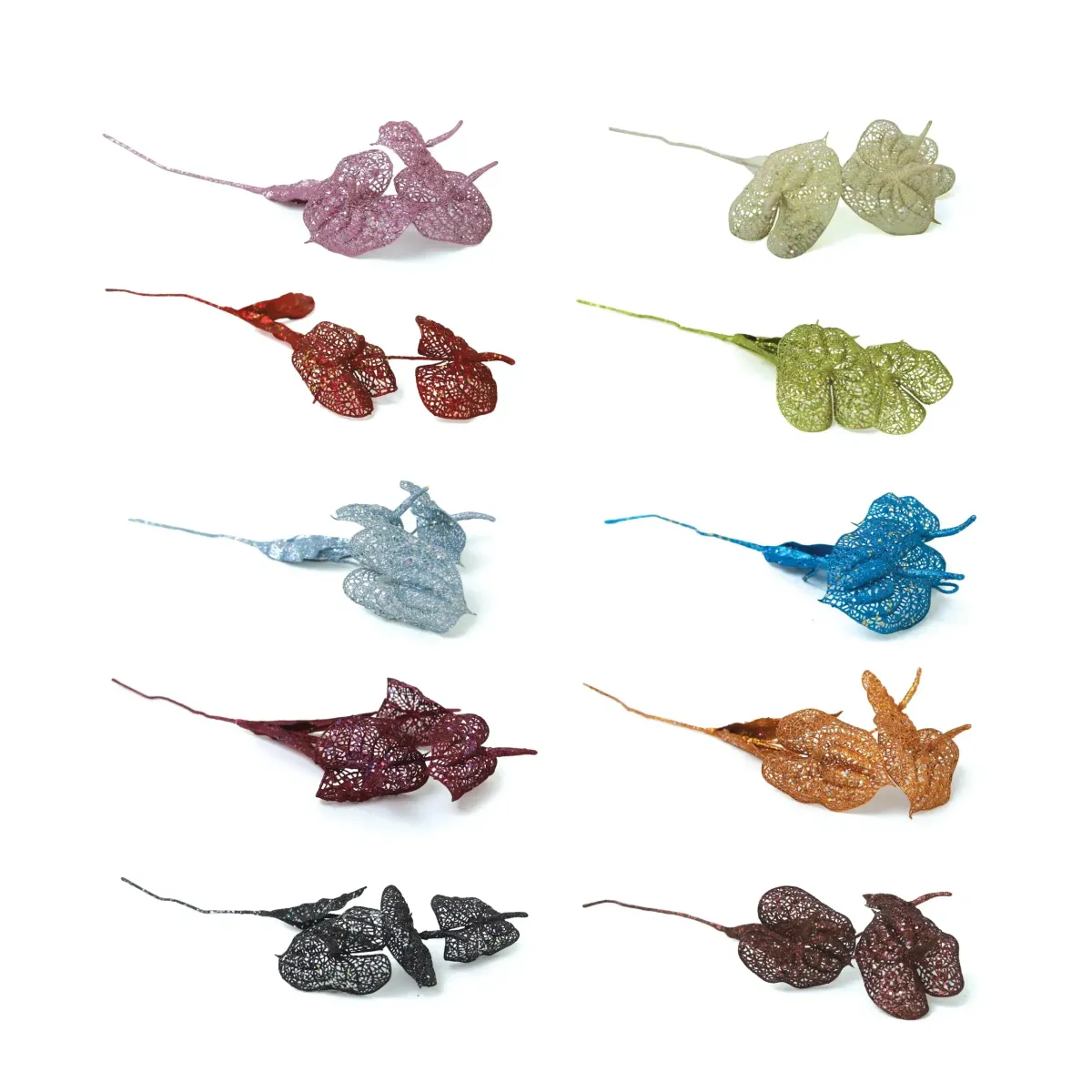 Glitter Mesh Flower Branch