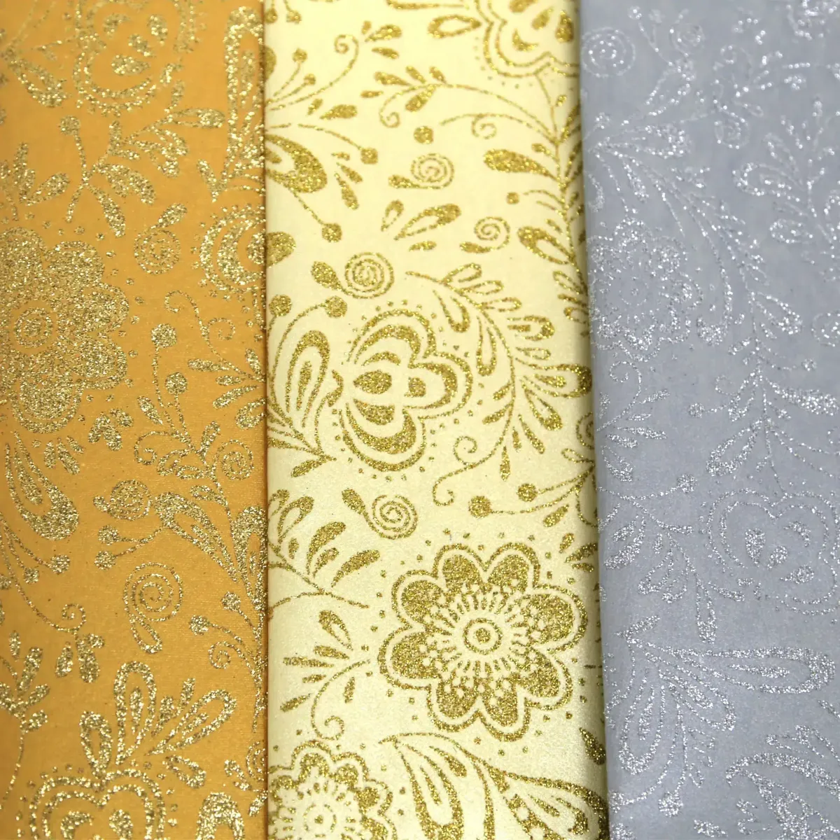 Glittered Flower Design Wrapping Paper