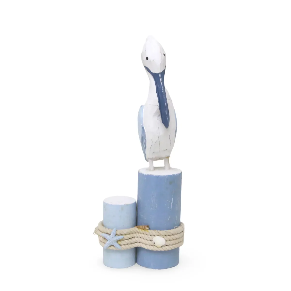 Seagull Bird on Bird Wooden Decoration – Coastal Accent