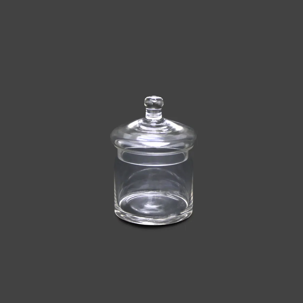 Transparent Covered Glass Jar – Elegant Storage Jar