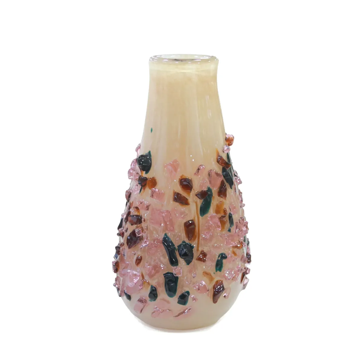 Pink Crystal Shapes Glass Vase