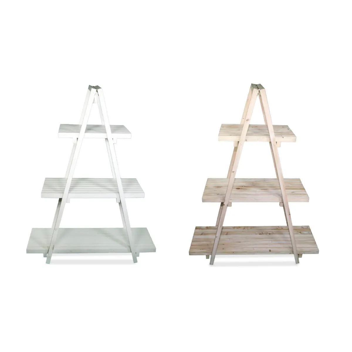 3 Layers White Wood Stand