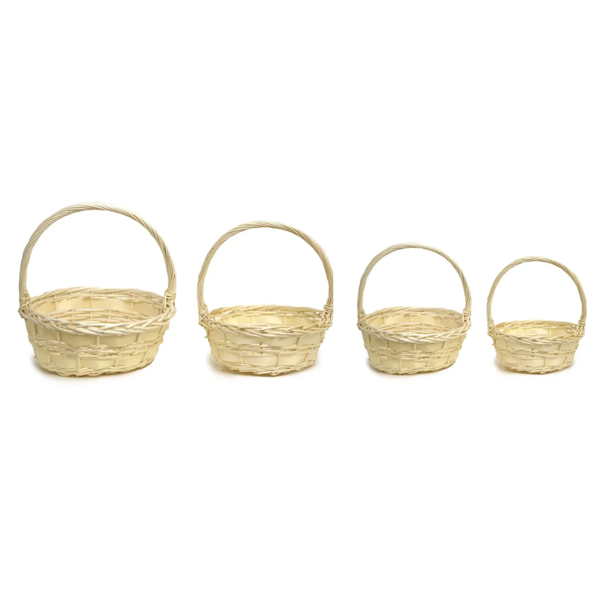 Round Ivory Willow Basket