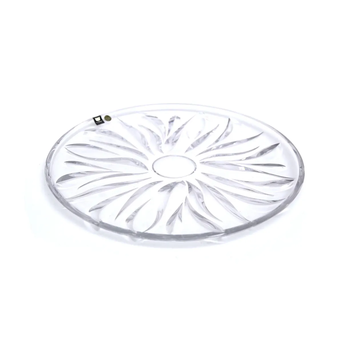 Transparent Round Crystal Bohemia Flame Plate – Dazzling Elegance for Any Setting!