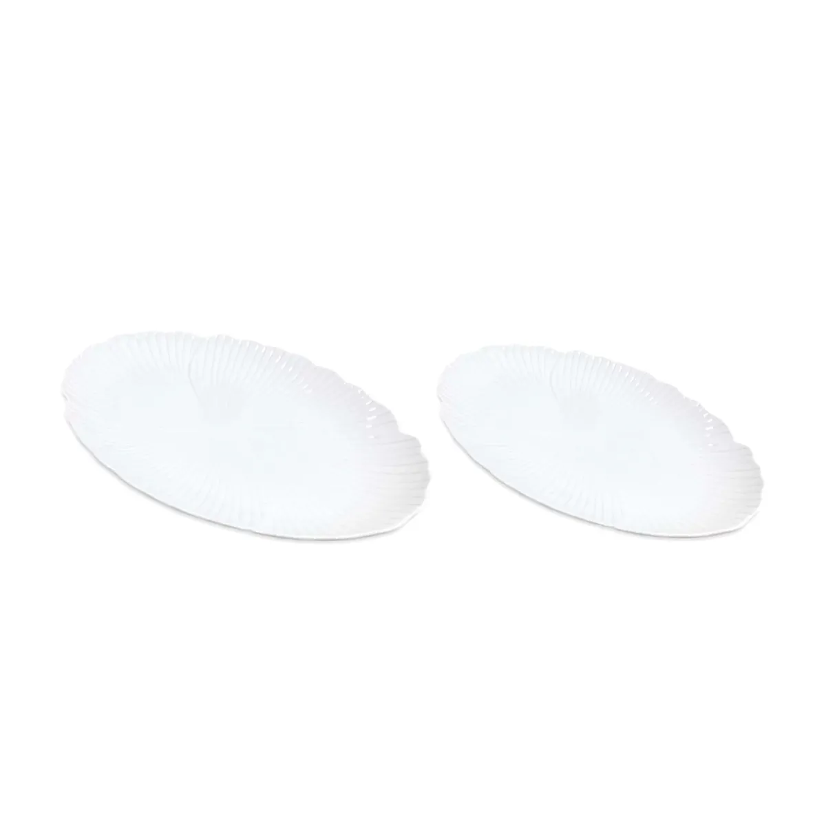 White Fish Flower Oval Ceramic Dish 