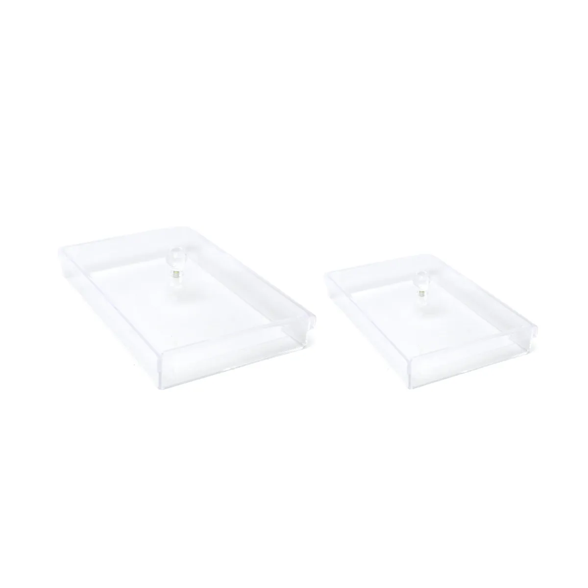 Diamond Knob Clear Rectangle Acrylic Box