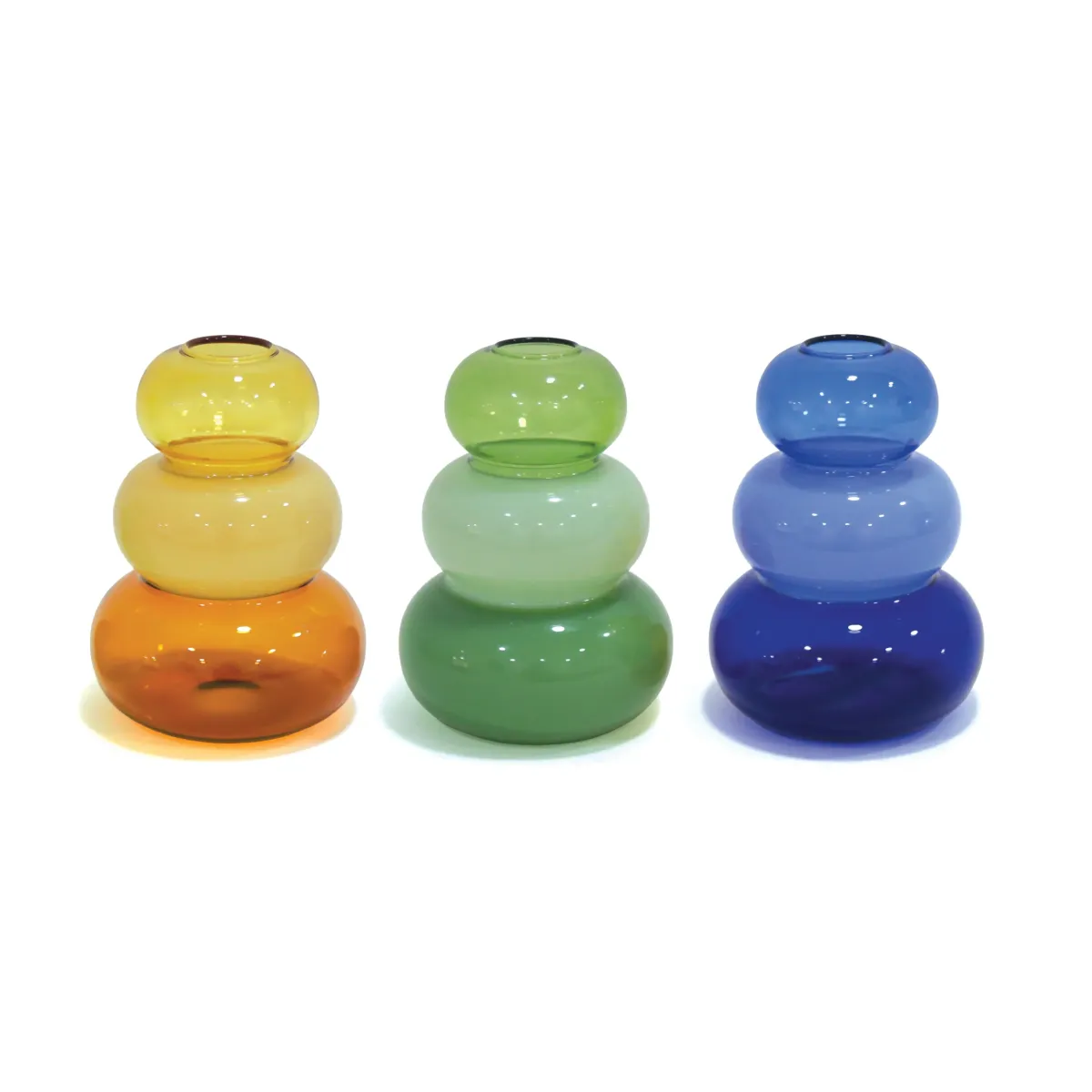 Three Pebble Glass Vase – Modern Decorative Vase