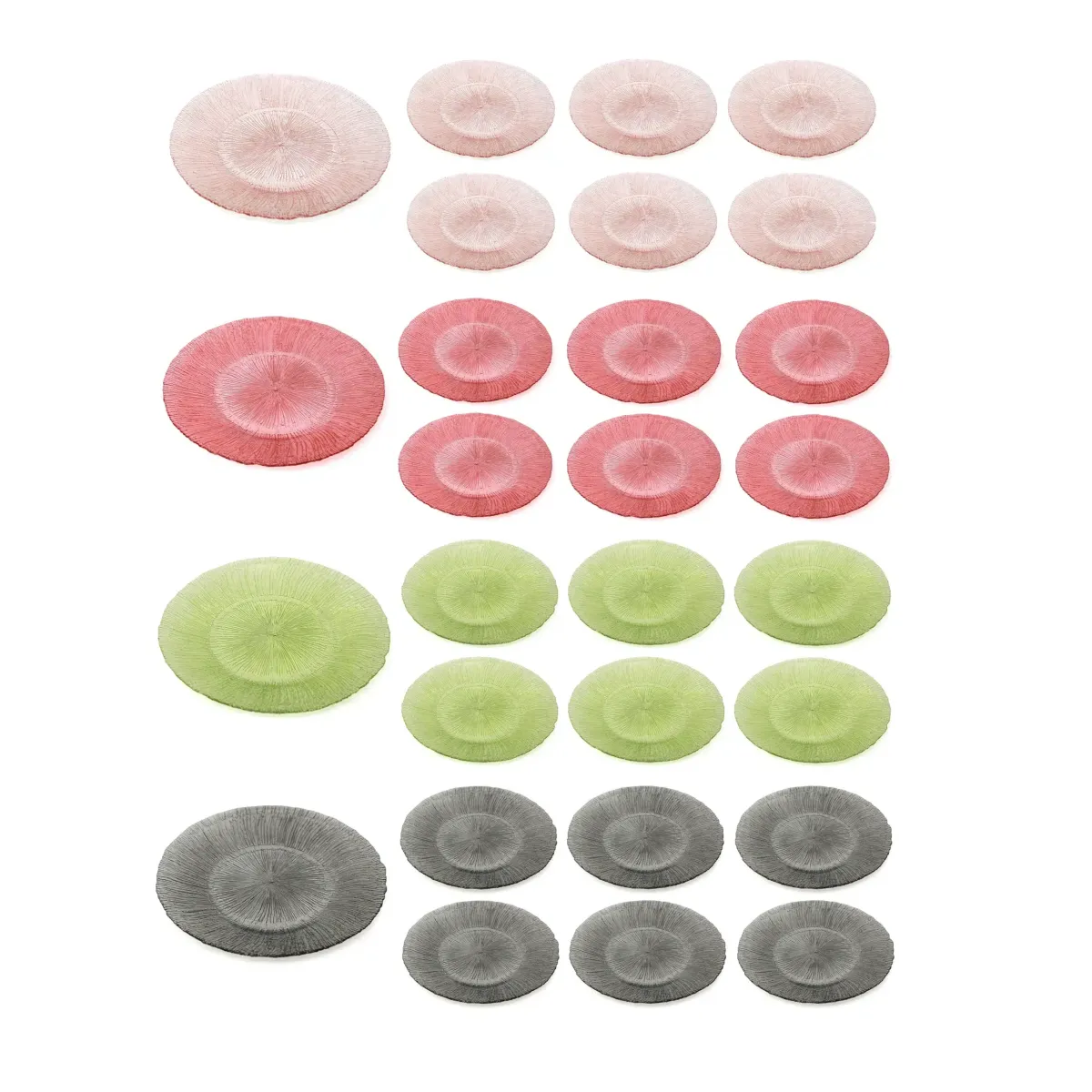 Elegant Set Of Textured Glass Plates