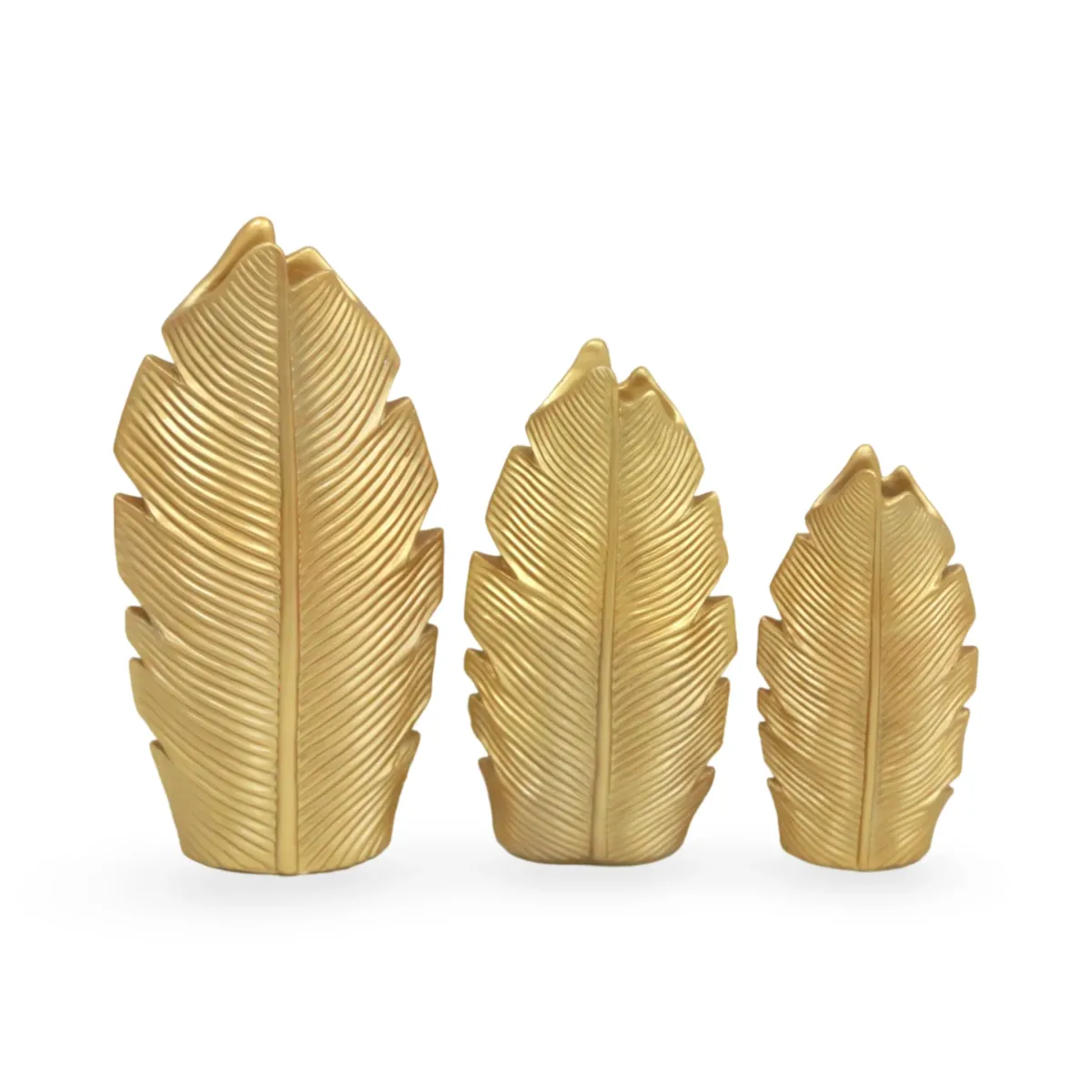 Matt Gold Resin Leaf Shape Vase