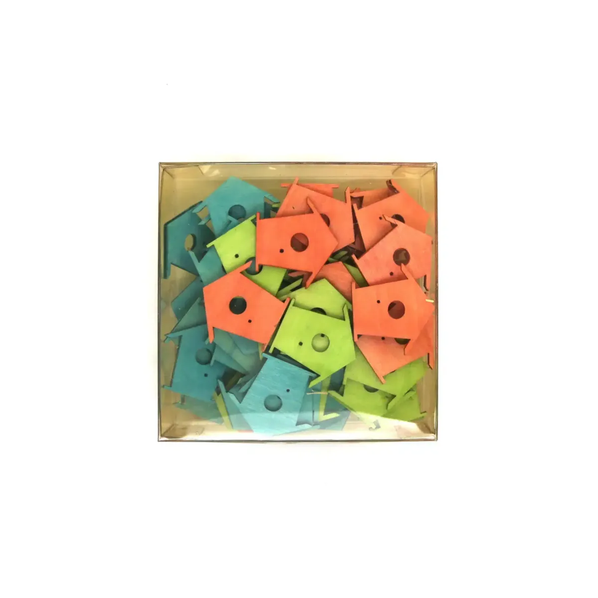 Colored Birdhouse Wooden Motif