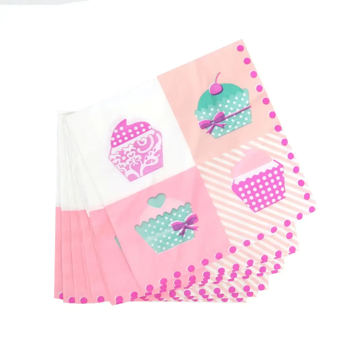 Pink Cupcake Designed Napkin – Sweeten Your Party Decor!
