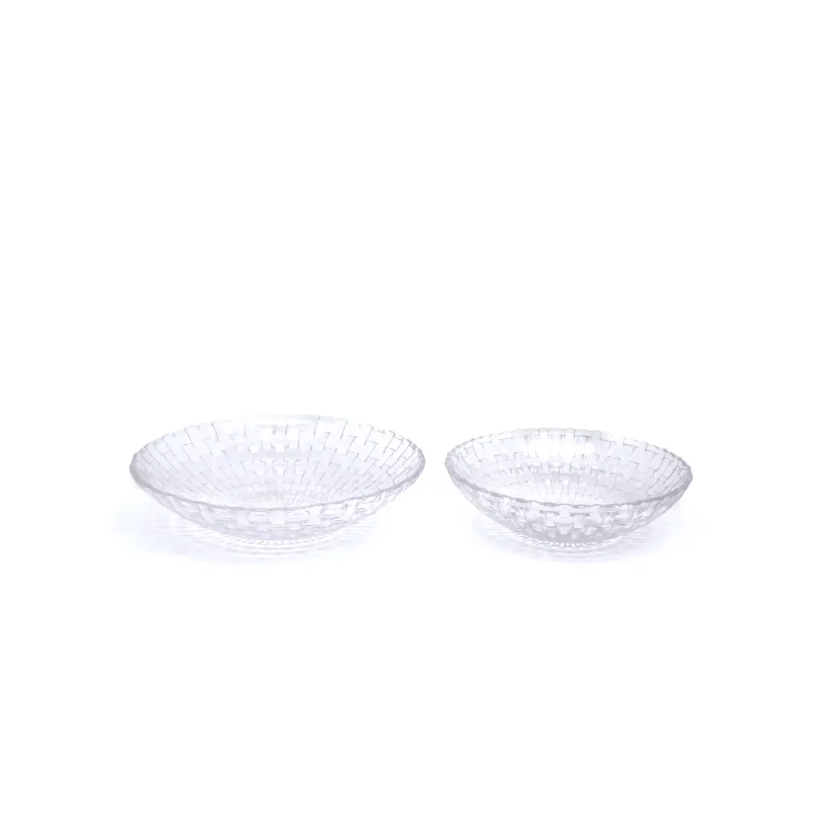 Transparent Round Woven Glass Bowl