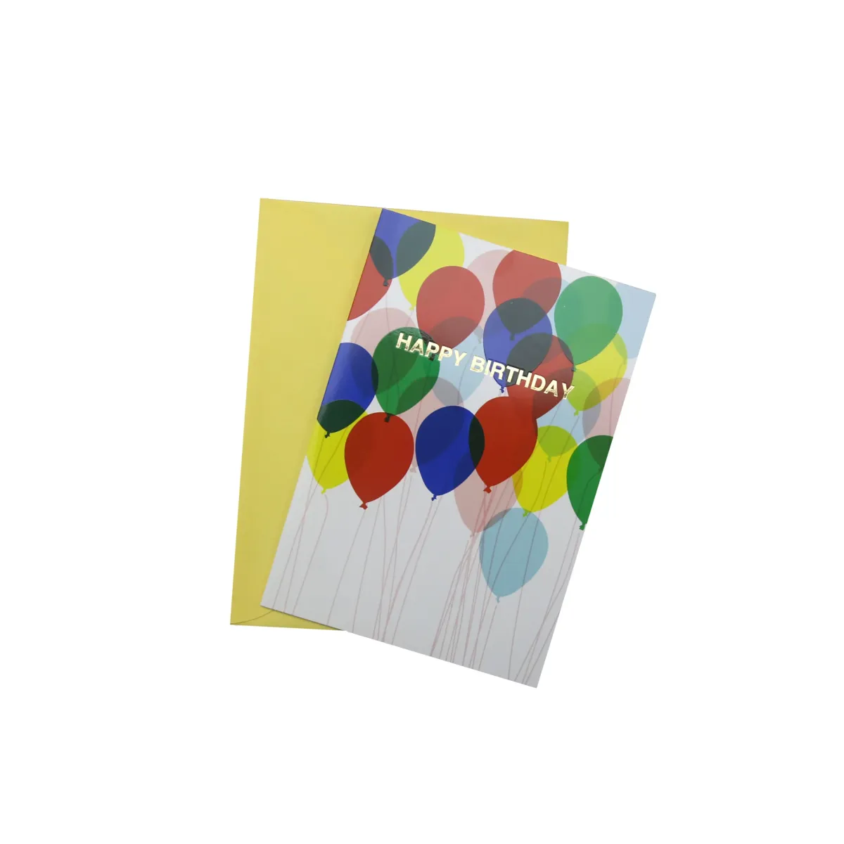 Colored “Happy Birthday” with Balloons Gift Card – Bursting with Joy!