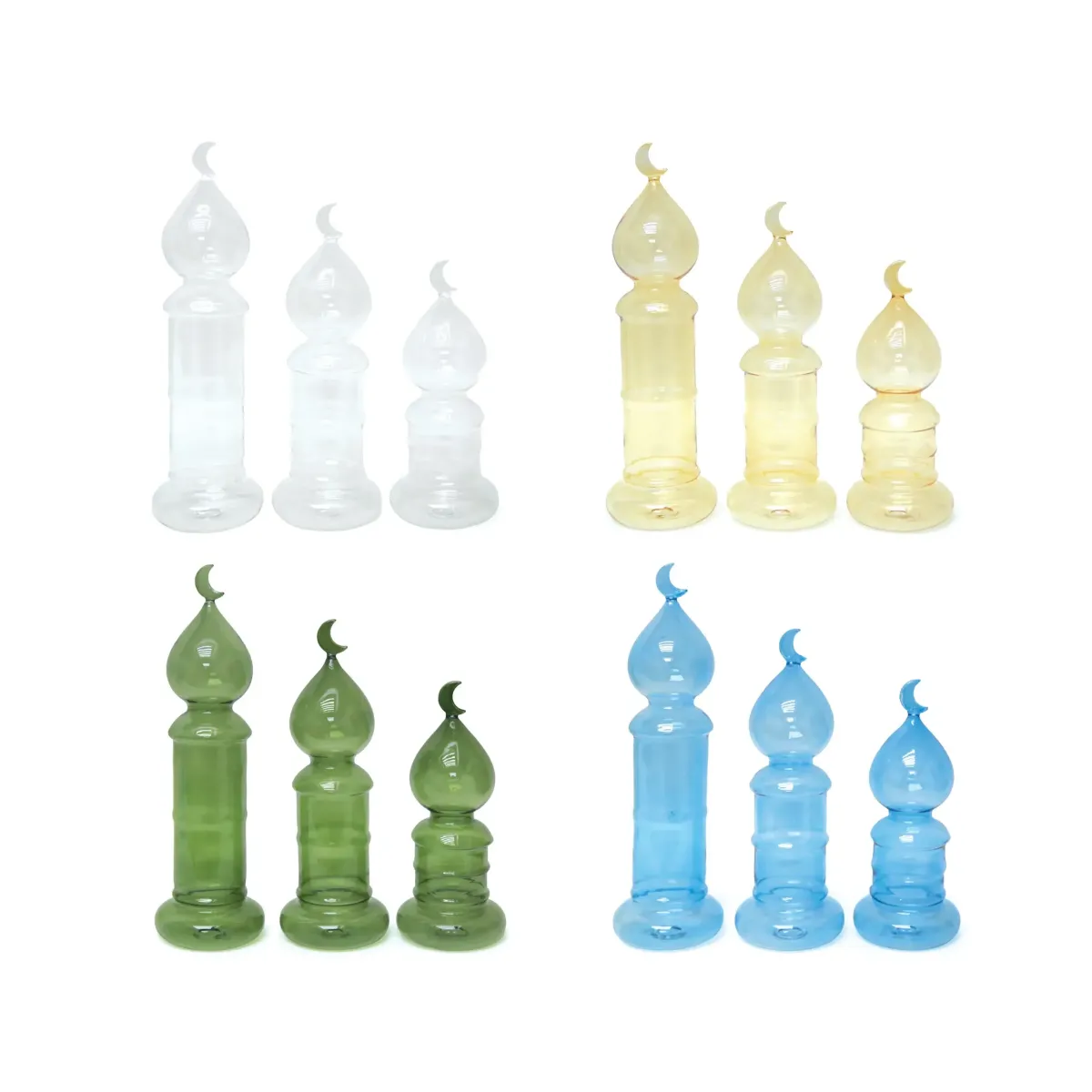 Moon Top Glass Minaret Decor – Islamic Home Decoration
