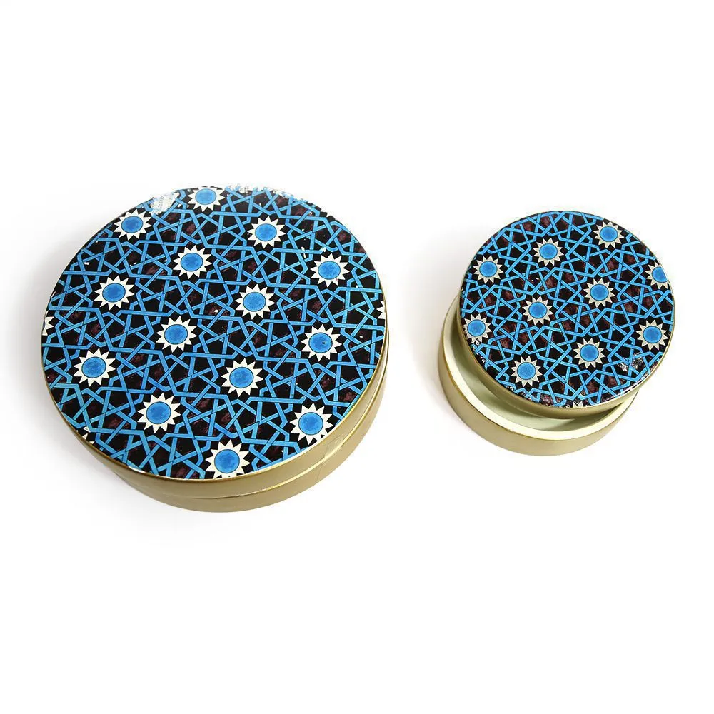 Pasha Round Ceramic Canister – Decorative Freestanding Storage from the Ramadan Collection