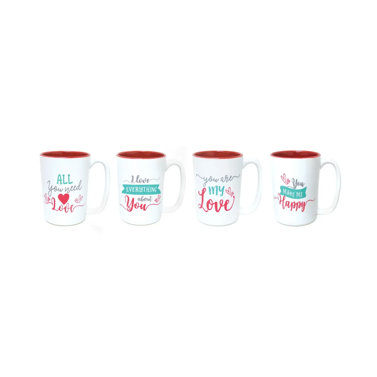 Love Writing White Mug Romantic Gift Coffee Cup