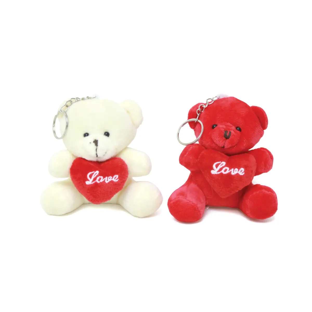 Love Heart Bear Plush Keychain Cute Gift