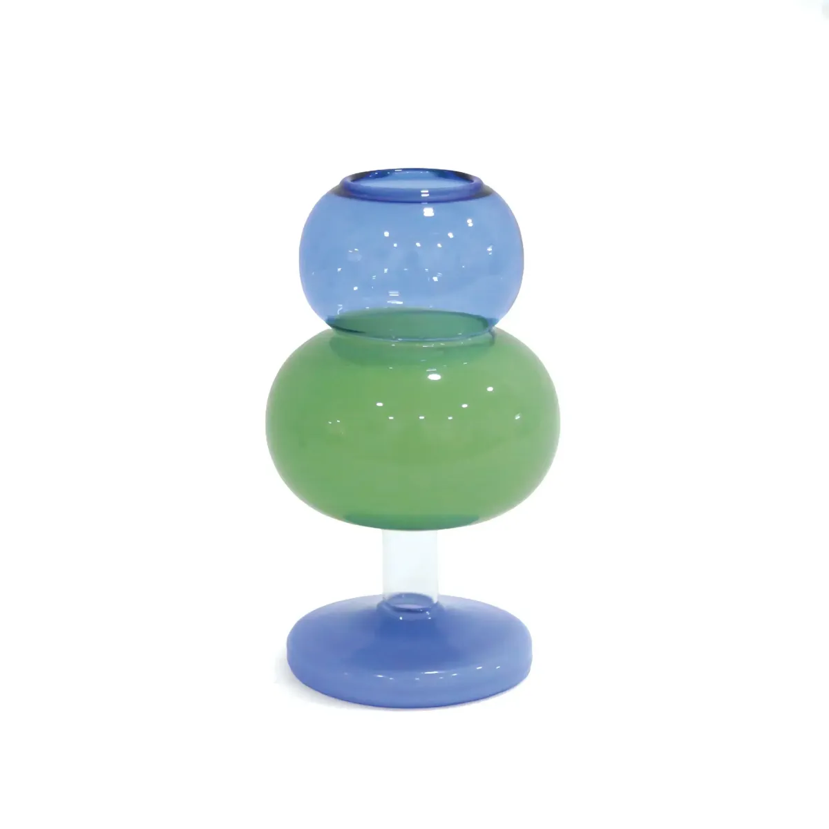 Green Blue Pebble Glass Vase – Footed Decor