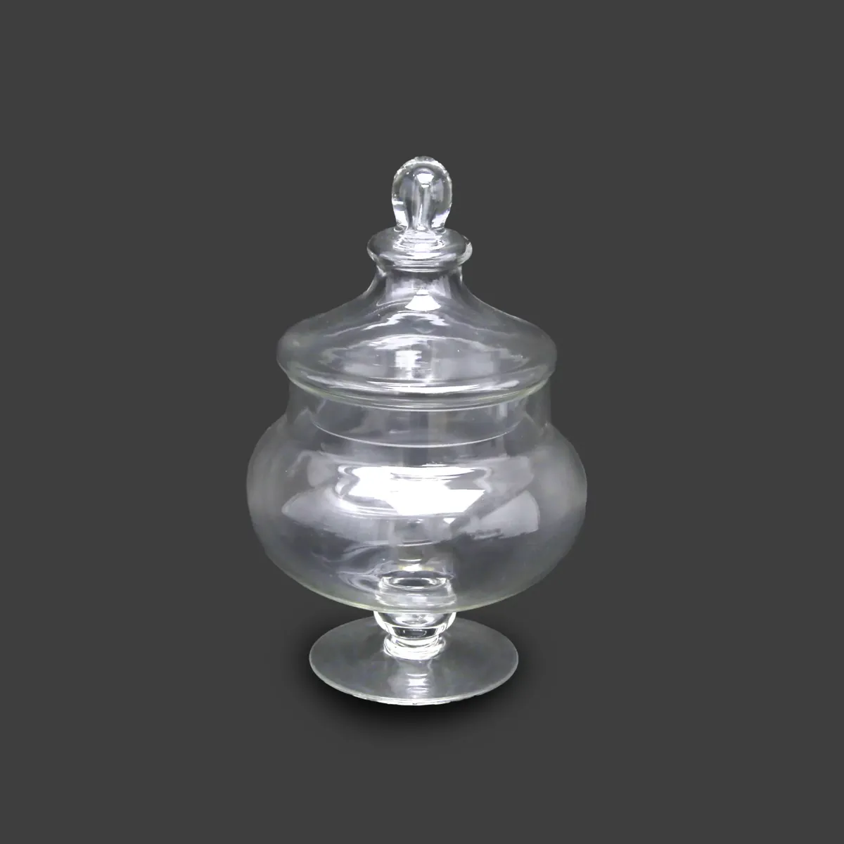Transparent Footed Base Covered Candy Pot Glassware – Store Your Treats with Elegant Style!